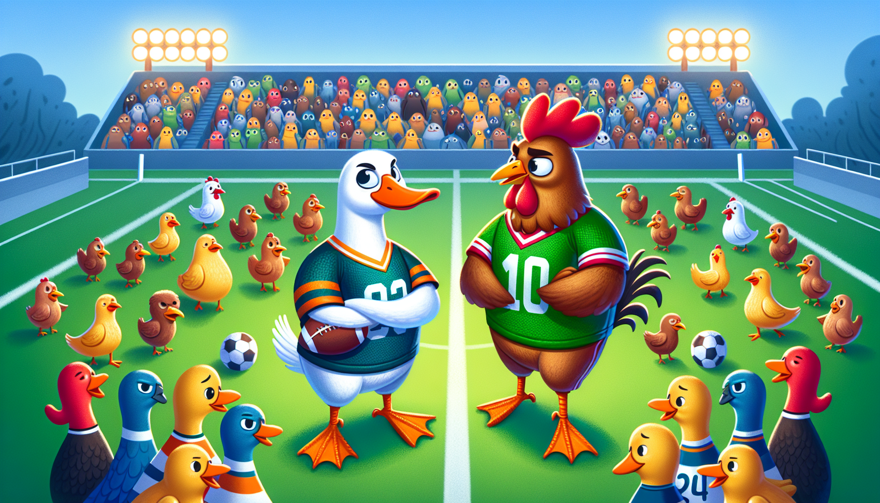 Football Match: Ducks vs. Chickens