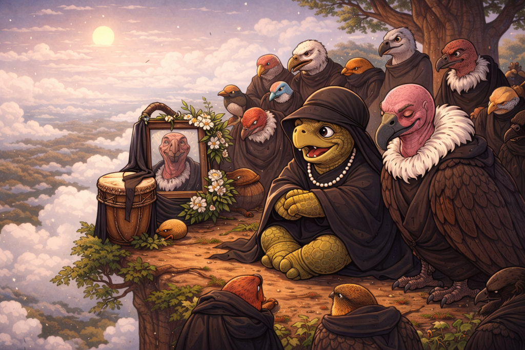 Tortoise Attended a Funeral on a Tree